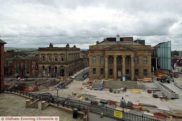 MAJOR upheaval . . . .Oldham Town Hall redevelopment update can been seen in this picture by DARREN ROBINSON taken from the New Start Group's offices in Church Terrace