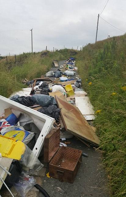 DUMPED rubbish at Strinesdale