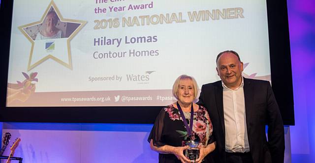 TENANT of the Year . . . Hilary Lomas receives her award
