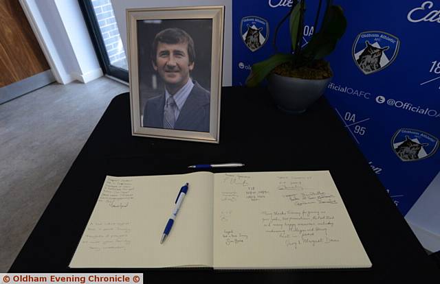 A BOOK of condolence has opened in Athletic's North Stand in memory of former player and manager Jimmy Frizzell
