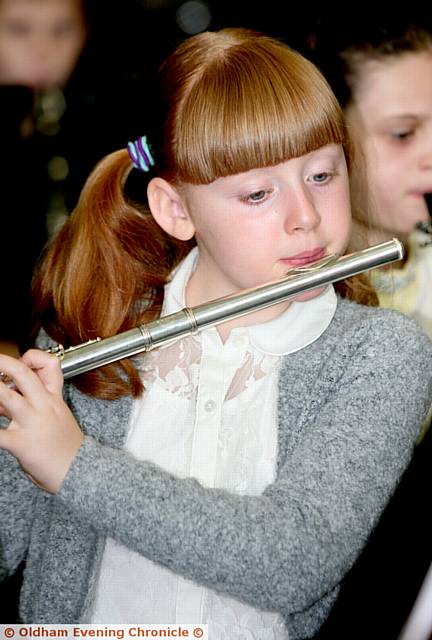 LOST in music . . . a member of the North Chadderton 5 note band performing