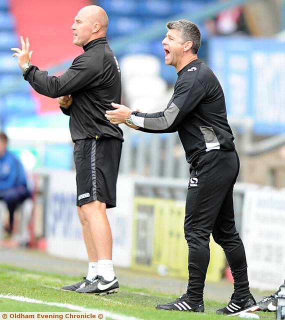GETTING HIS POINT ACROSS . . . manager Stephen Robinson