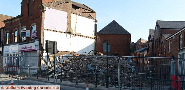 Kings House, King Street demolished after being left in danger of total collapse after the roof fell in.