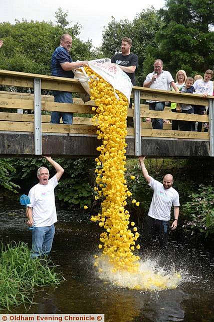 Dr Kershaw's Duck Race. The start.