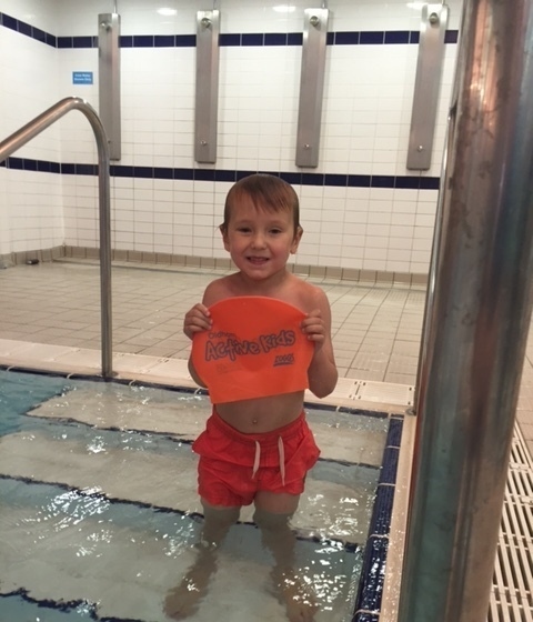 Oliver Smethurst (4) who is getting free swimming lessons from Chadderton Wellbeing Centre to help with his recovery after he was hit by a car outside the centre in Burnley Street in February