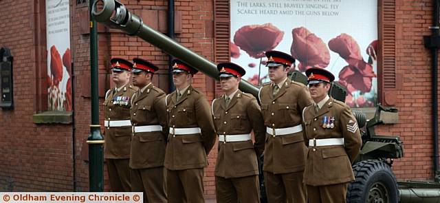 103 Regiment RA parade with 105 lightgun.