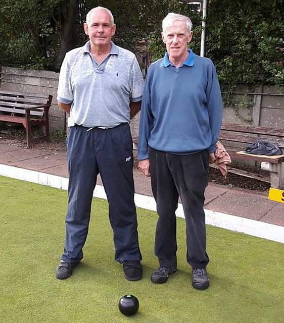 Bowlers Donny Wilkinson (left) and Jack Kelly before the Merit final