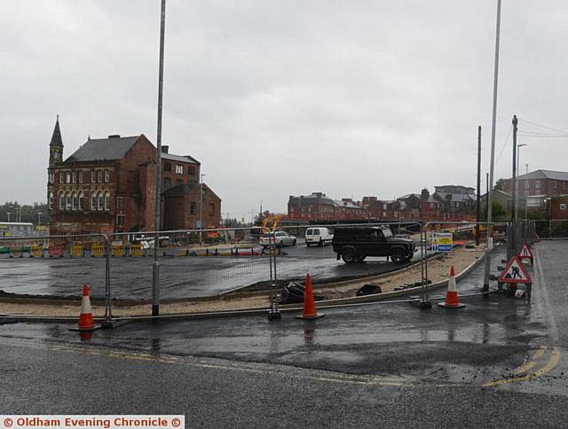 Progress pic of the new car park for the Metrolink and Marks and Spencer at Prince's Gate. View from Wallshaw Street.