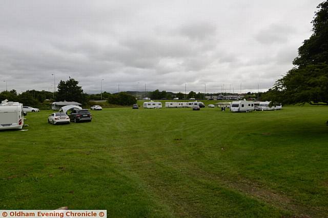 Travellers pictured on land between Chadderton Way and Broadway, Chadderton.