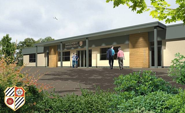 THE SHAPE OF THINGS TO COME . . . the new Saddleworth Rangers clubhouse.