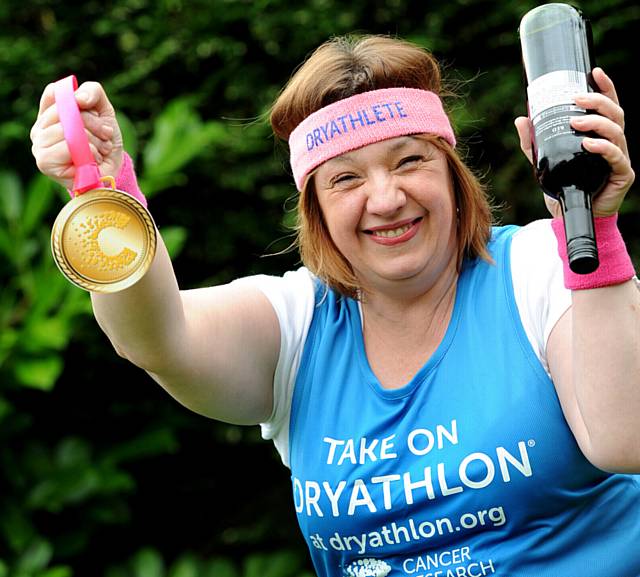 Sharon Quennell from Oldham promotes Cancer Research UK's Dryathlon this September. Picture by Paul Heyes, Tuesday August 02, 2016.