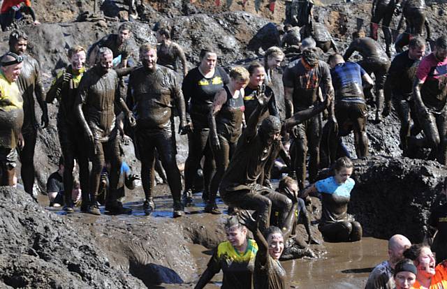 Chadderton Park Cerebral Palsy coaches and parents take on the Tough Mudder Half to raise money for the team. Pic by parent Matthew Palmer