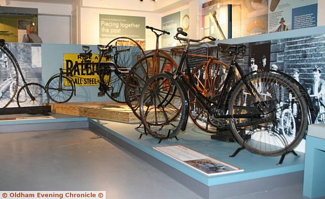 ON display . . . some old bicycles