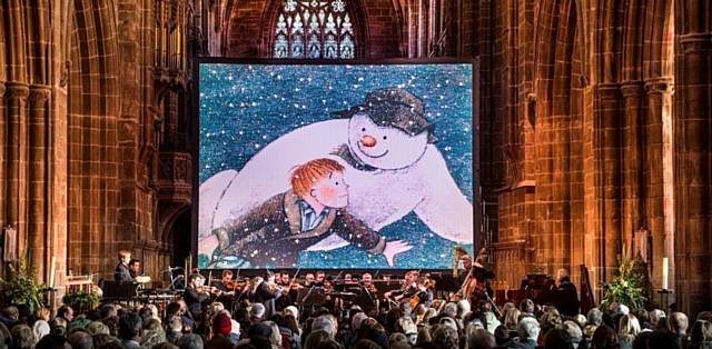 A performance of The Snowman by the production company in Chester Cathedral 