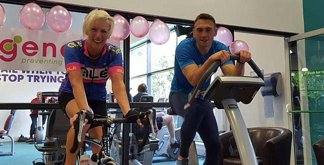 Sue Devine (57) was supported by Kevin Sinfield in her four-hour challenge