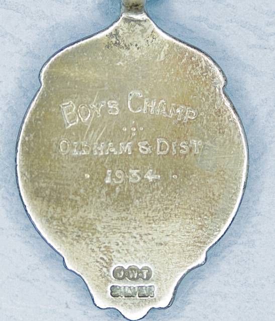 Rear of Medal inherited by David Brooks from his father Wilfred
