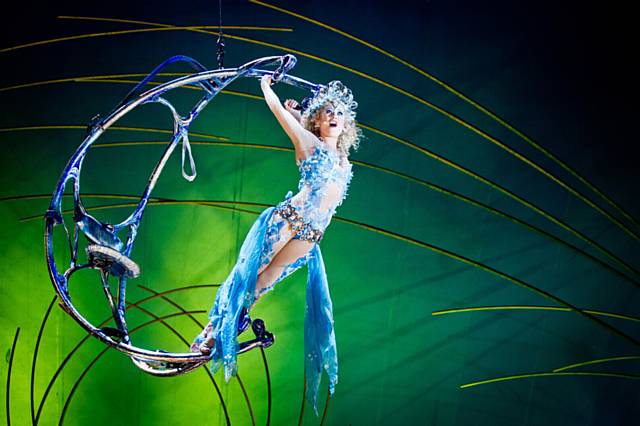 This aerial contortion act is a highlight of Amaluna