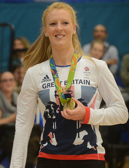 Homecoming celebration at Oldham Leisure Centre for Olympic Gold medal winner Nicola White, part of the women's hockey team who won Gold in Rio.