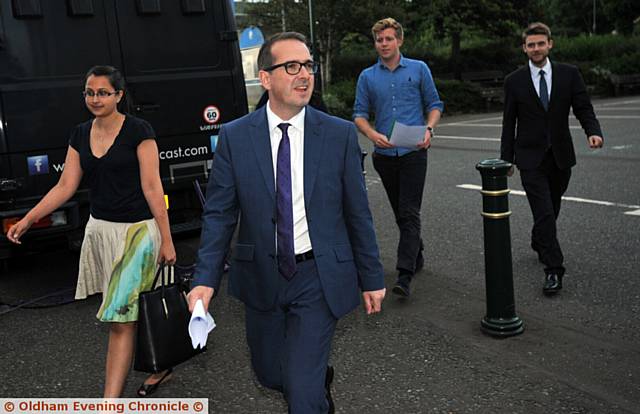 BBC Question Time with Jeremy Corbyn and Owen Smith at Oldham Queen Elizabeth Hall. PIC shows Owen Smith arriving.