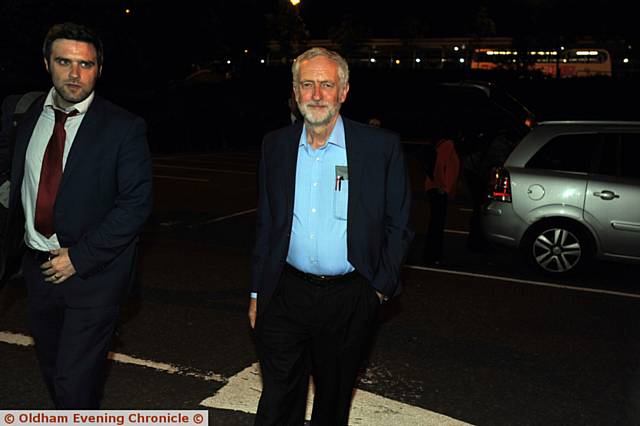 BBC Question Time with Jeremy Corbyn and Owen Smith at Oldham Queen Elizabeth Hall. PIC shows Jeremy Corbyn arriving.