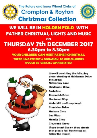 Santa's Christmas sleigh visiting Holden Fold Thursday 7 December