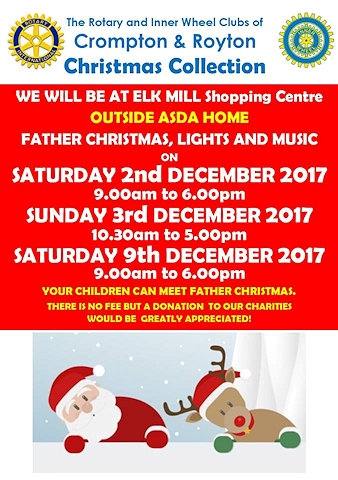 Santa's Christmas sleigh visiting Elk Mill Shopping Centre on Saturday 2, Sunday 3, and Saturday 9 December, outside ASDA Home