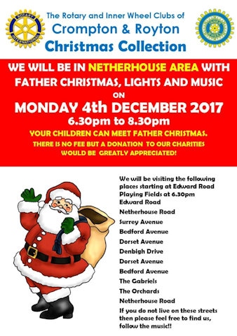 Santa's Christmas sleigh visiting Netherhouse Monday 4 December