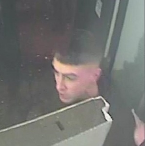 CCTV footage of man wanted in connection with an attack on two doormen at The Royal Oak, Failsworth.