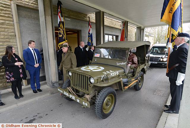 RESPECT . . . the hearse was preceded by a Second World War Jeep
