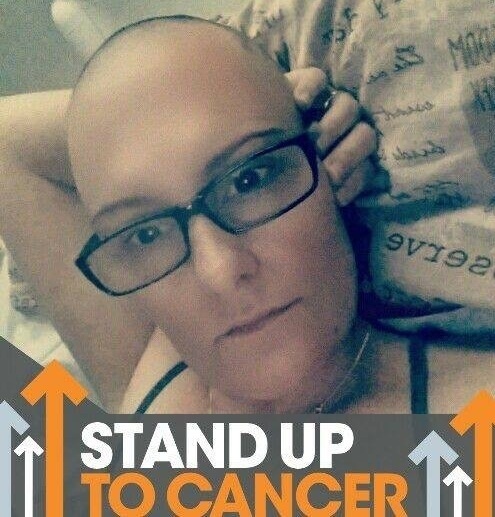 RAISING awareness . . .  Lindsey Tyrell, pictured during chemotherapy
