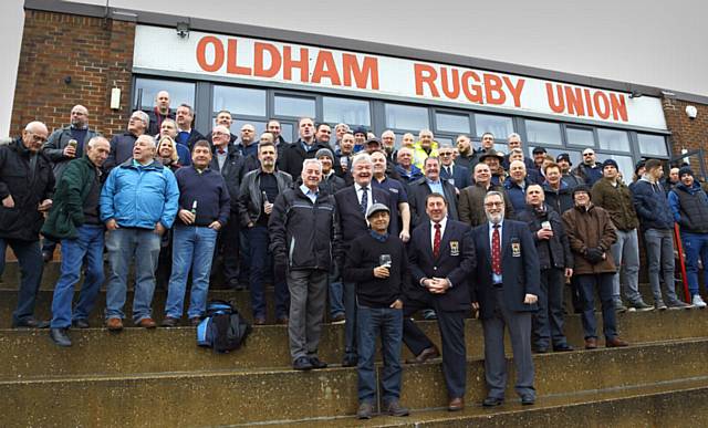 MINE'S A PINT...past and present Oldham RUFC players gather at Manor Park