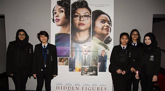 Oldham Academy North pupils at a screening of Hidden Figures hosted by Manchester United Foundation