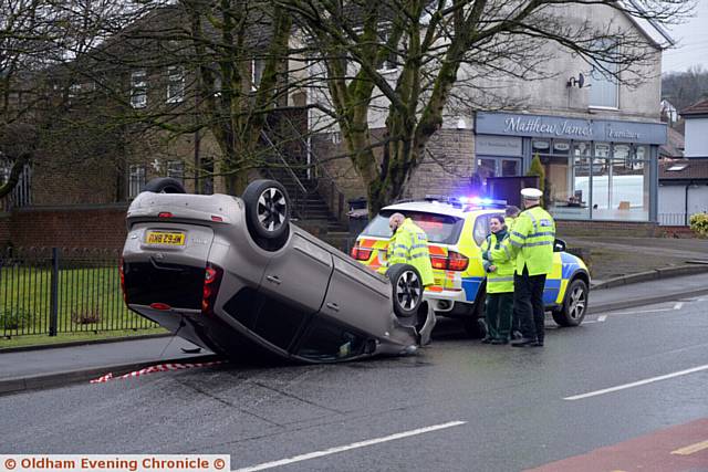 Road accident Oldham Road Grotton.