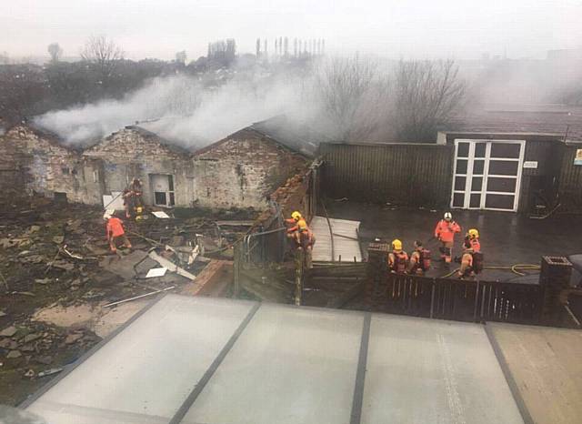 THE fire at the derelict mill site in Holden Fold Lane, Royton
