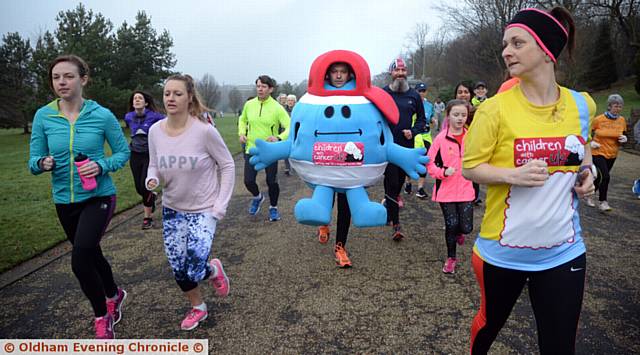 PARK life . . . James in the Oldham Parkrun dressed as Mr Bump