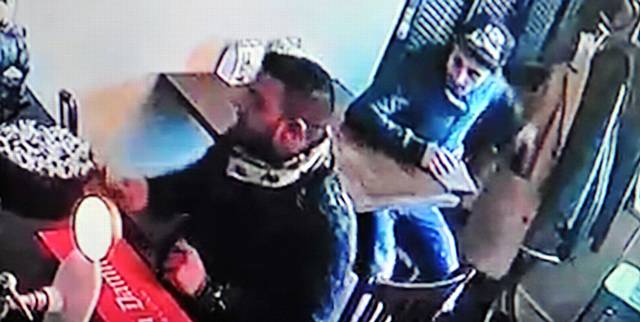 CAUGHT on camera . . . CCTV footage of the theft