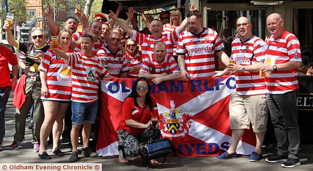 Oldham RLFC play Toulouse in France. PIC shows fans in the sun.