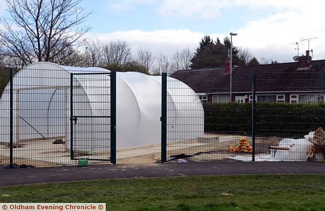 THE poly tunnel being constructed near the bungalows
