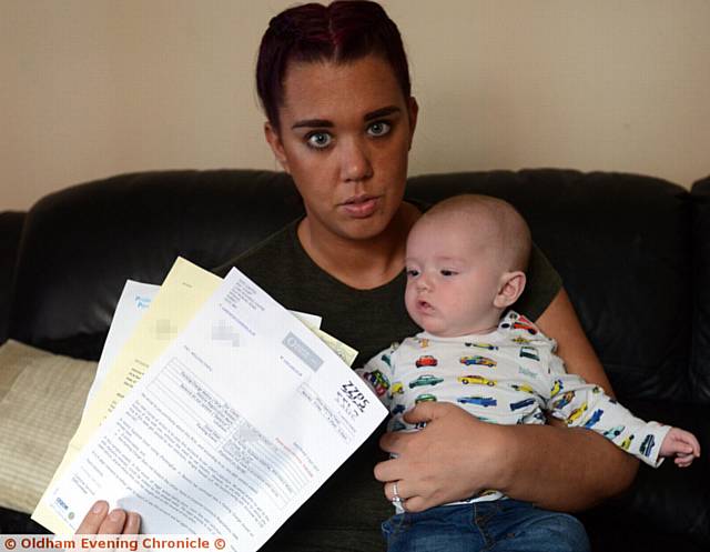 FIGHT . . . Mellissa O'Neill is fighting a parking fine she received while visiting her baby Jacob O'Neill-Loynes in intensive care at Royal Oldham Hospital
