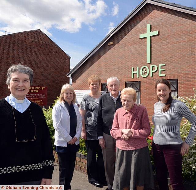 THE Rev Doreen Hare and fellow fundraisers at Hope Methodist