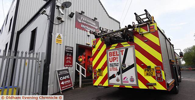 ARSON attack . . . firefighters were called to Powermill Gym and Fitness