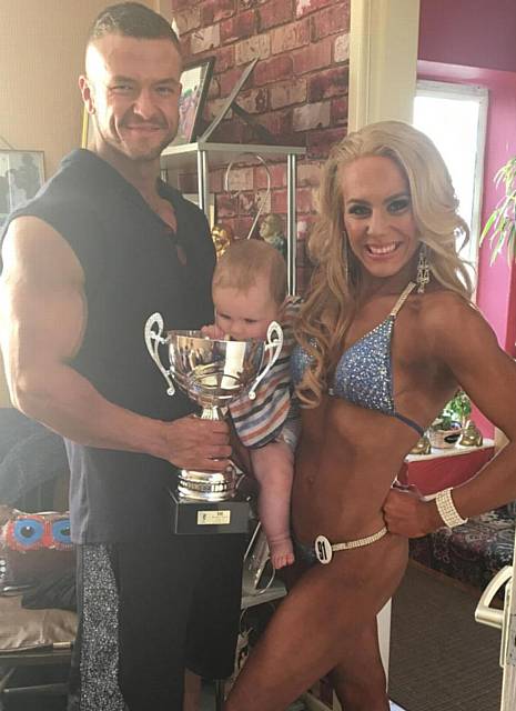 Cerys Dawes with partner Dave Finnigan and son Roman