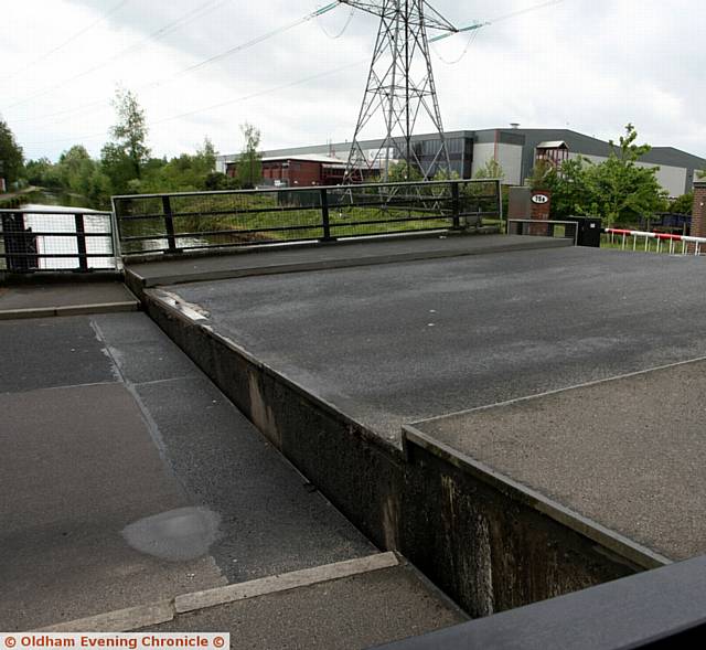 THE Rochdale Canal lift bridge at the bottom of Foxdenton Lane