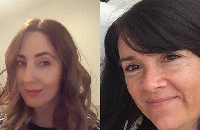 BOMB VICTIMS . . . Lisa Lees (left) and Alison Howe