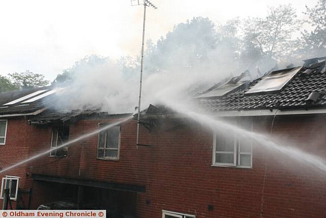 Three houses caught fire, Woodstock street, Oldham.