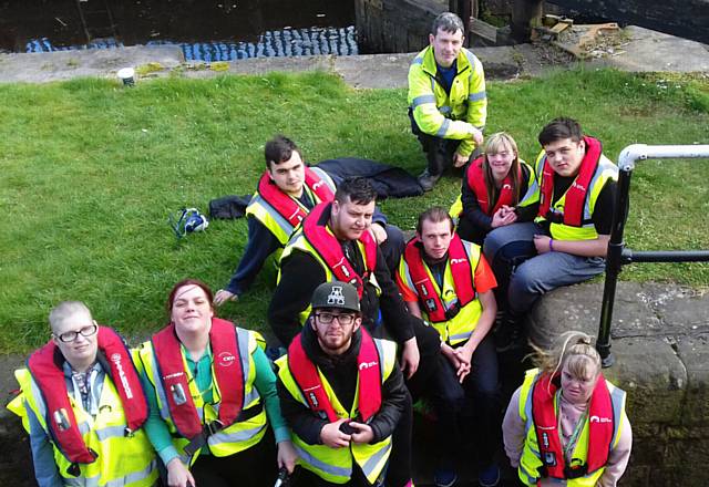 Skills for life students from Hopwood Hall College who created a mural at Rochdale Canal.