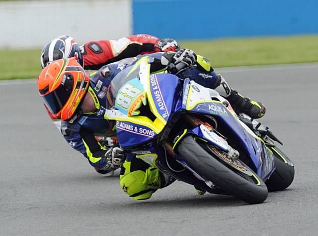 CORNERING: Ashley Beech heads into the bend at Donington Park