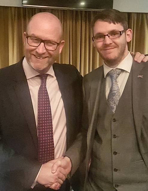 OLDHAM UKIP chairman Ian Bond (right), candidate in the election, pictured with party leader Paul Nuttall