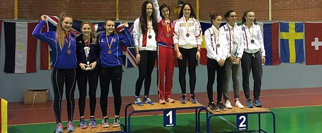GREAT EFFORT . . . Olivia Green (second from left) won team bronze in Spain