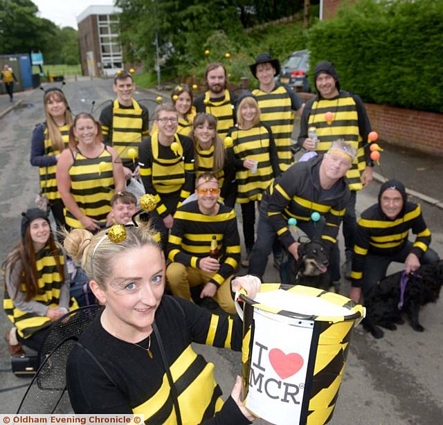 SWARMING around . . . Manchester Bees led by Anneli Ebden (front)